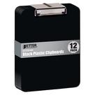 Clipboard Better Office Products Black Plastic, pacote com 12