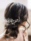 Clipe de cabelo de casamento Comb SWEETV Handmade Bridal Silver