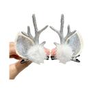Clipe De Cabelo Em Forma De Rena Kawaii Para O Natal, 2 Peças/conjunto, Para Mulheres E Meninas,