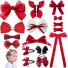 Clipe de cabelo LMYMHMLM 18 peças Red Bows, conjunto de presente para meninas Clipe de cabelo LMYMHMLM 18 peças Red Bows, conjunto de presente para meninas