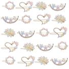 Clipe de cabelo MIAO JIN Rhinestone Flower Bobby Pin 20 unidades para mulheres