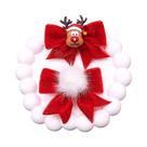 Clipe De Cabelo Para Cães Vermelho De Natal 2PCS Laços De Metal Para Filhotes Acessórios De Cabelo