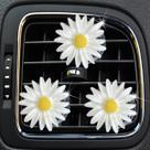Clipe de carro Dreamxue Cute Daisies Car Charm Air Vent 3 unidades Clipe de carro Dreamxue Cute Daisies Car Charm Air Vent 3 unidades