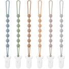 Clipe de chupeta Eascrozn Silicone, pacote com 6 unidades para bebês, meninos e meninas