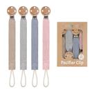 Clipe de chupeta, pacote com 4 clipes de madeira TYRY.HU Soft Strap Clipe de chupeta, pacote com 4 clipes de madeira TYRY.HU Soft Strap