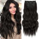 Clipe de extensão de cabelo KookaStyle em marrom escuro longo e ondulado de 50 cm