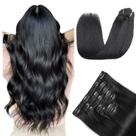 Clipe de extensões de cabelo YMXNB de 18" em 120 g Remy Natural Black