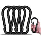 Clipe de mosquetão KINLINK preto Heavy Duty Spring Snap x4 de 7 polegadas