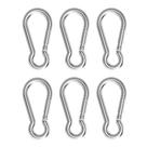 Clipe de mosquetão Spring Snap Hook 304 em aço inoxidável x6 Clipe de mosquetão Spring Snap Hook 304 em aço inoxidável x6