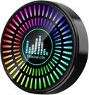 Clipe de ventilação para purificador de ar de carro com luz LED rítmica RGB preta