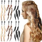 Clipe Geyoga para extensões de cabelo de penas em 12 unidades para mulheres
