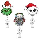 Clipe retrátil de 3 bobinas de crachá de Natal com rotação de 360 Clipe retrátil de 3 bobinas de crachá de Natal com rotação de 360