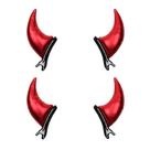 Clipes de cabelo ANIUHL Red Devil Horns Glitter embrulhados em couro