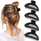 Clipes de cabelo Canitor, 4 peças de garra preta para mulheres, cabelos grossos e finos