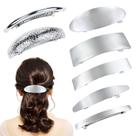 Clipes de cabelo Cinaci Simple Retangular Oval Silver 7 peças