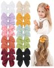 Clipes de cabelo dobioi 20PCS, laços de linho de 9 cm para meninas