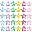 Clipes de cabelo Donleeving Star Snap, metal antiderrapante, pacote com 30