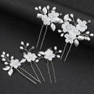 Clipes De Cabelo Elegantes Com Cristais E Pérolas Em Forma De Flor, 5 Peças, Acessórios De Cabelo