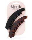 Clipes de Cabelo Kitsch Banana para Cabelos Grossos - 2 Peças (Preto e Tartaruga)
