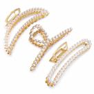 Clipes de cabelo LINXUXIE Large Pearl Banana Claw para cabelos grossos