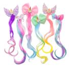 Clipes de cabelo Little World, 6 peças para meninas com laço de unicórnio de 13 cm