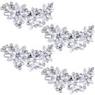 Clipes de cabelo PAGOW Crystal Flower Bride Wedding Silver x4