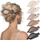 Clipes de cabelo planos Oeusnael French Concord Lay Down Claw 6 unidades