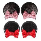 Clipes de cabelo RCRAJE Sequin Mouse Ears com glitter Bow, 2 pares