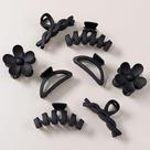 Clipes de cabelo Sunolga 8 peças para mulheres, clipes Flower Claw pretos