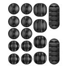 Clipes de cabo TEVADO para gerenciamento de cabos, pacote com 16 clipes de silicone preto