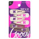 Clipes de encaixe de cabelo Goody Metal Contour Blonde, 6 unidades