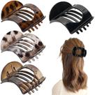 Clipes de garra de cabelo Jeffan Flat para mulheres, cabelos grossos e finos, bege