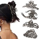 Clipes de garras de cabelo Bessrung Spider Web Skeleton Hand Skull x4