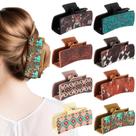 Clipes de garras de cabelo FineCheer Western Leather Highland Cow x8