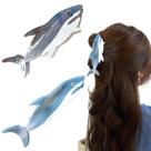 Clipes de garras de cabelo Heogacinlia Blue Shark Celulose Acetate x2 Clipes de garras de cabelo Heogacinlia Blue Shark Celulose Acetate x2
