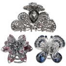 Clipes de garras de cabelo kilofly Vintage Crystal Rhinestone 3 unidades