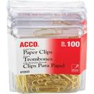 Clipes de papel Acco Gold Tone Smooth Finish 2, tamanho 400 unidades Clipes de papel Acco Gold Tone Smooth Finish 2, tamanho 400 unidades