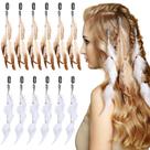 Clipes de penas de cabelo Geyoga, 12 peças, marrom, branco, 25 cm, borlas