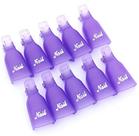 Clipes de remoção de esmalte WOIWO, plástico, acrílico, 10 unidades, roxo Clipes de remoção de esmalte WOIWO, plástico, acrílico, 10 unidades, roxo