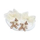 Clipes De Sapato Grandes Com Laço De Diamante Bege Pontilhado, 4 Peças, Cor Café, Decoração DIY