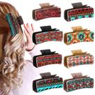 Clipes Hair Claw Clips FineCheer Western Leather, 8 peças para mulheres
