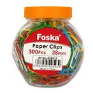 Clips Colorido 300 Peças De Escritorio 28mm Para Papel