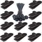 Clips de lona Lock Grip, pacote com 20 unidades, Heavy Duty Sudopru, preto