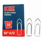 Clips Galvanizado Para Papéis N 4/0 Com 50 Unidades - Kaz