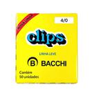 Clips para papel Bacchi 4/0 com 50 unidades linha leve