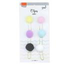Clips Para Papel Pompom Colorido c/ 6 Unidades