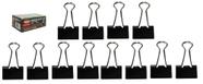 Clips Prendedor de Metal Preto 2,5CM com 12 peças