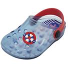 Clog Infantil Navy Translúcido com Luz - Azul e Vermelho