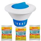 Clorador Margarida Flutuador porta tablete de cloro para piscina + 3 tabletes pastilha de cloro Genco