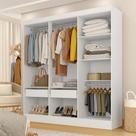 Closet 1,80m Ambar Com 2 Gavetas E Cabideiro Em Alumínio Branco - M.a Closet 1,80m Ambar Com 2 Gavetas E Cabideiro Em Alumínio Branco - M.a